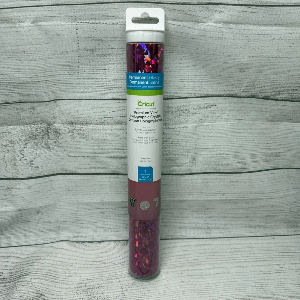 Cricut Permanet Glossy Premium Vinyl Holographic Crystals 12